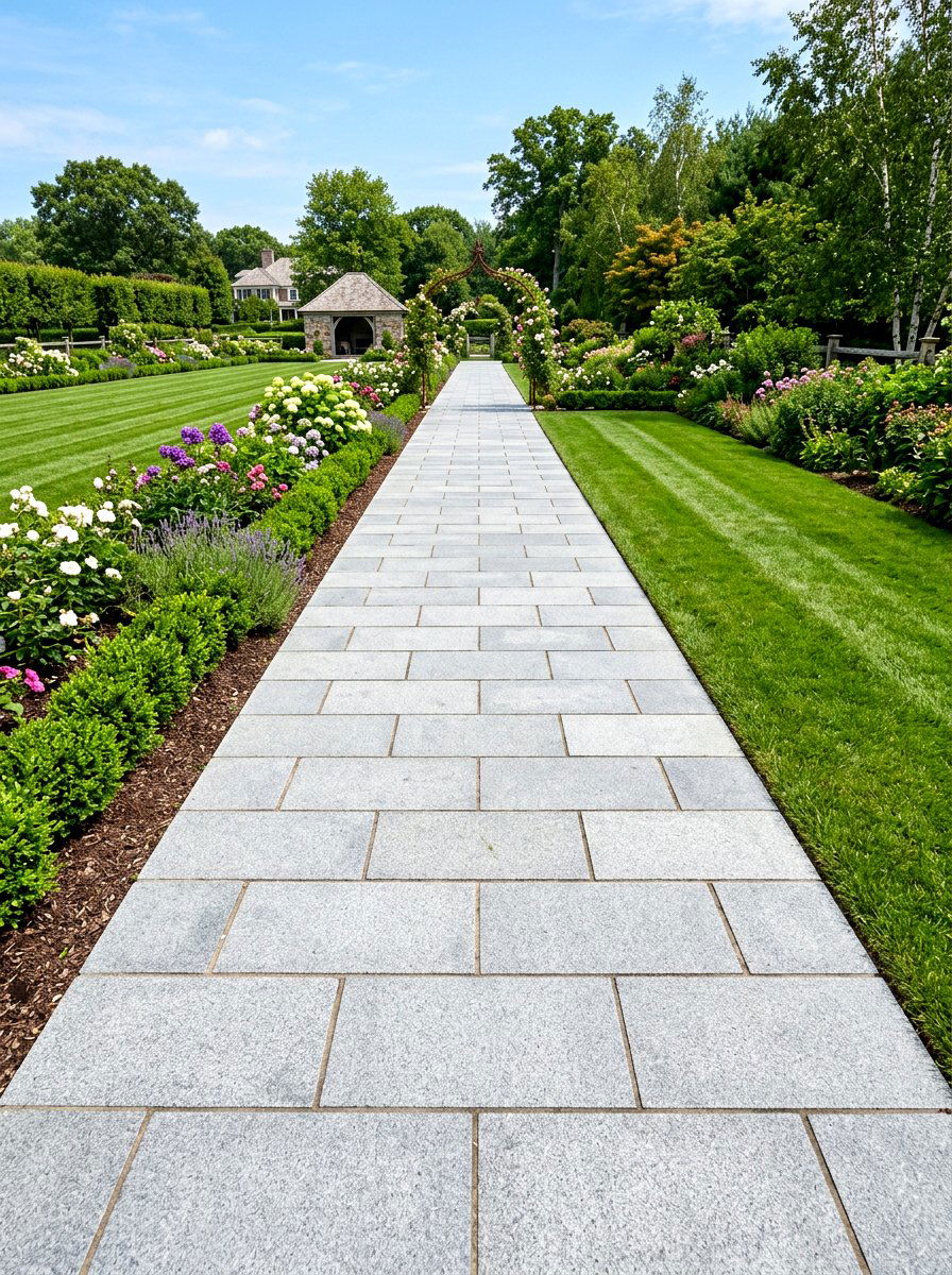 Rectangular Stone Walkway - 30 stone walkway ideas