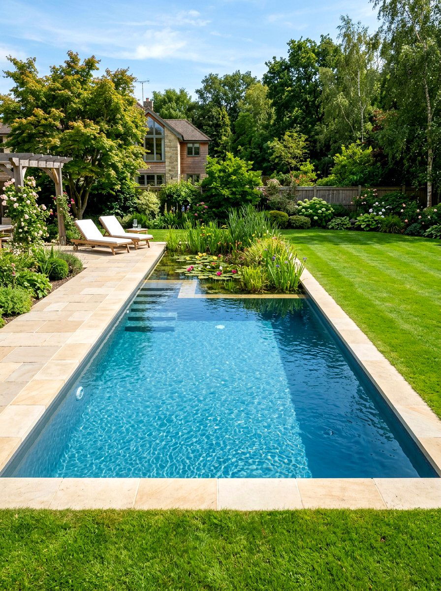 Rectangular natural pool - 30 natural pool backyard ideas