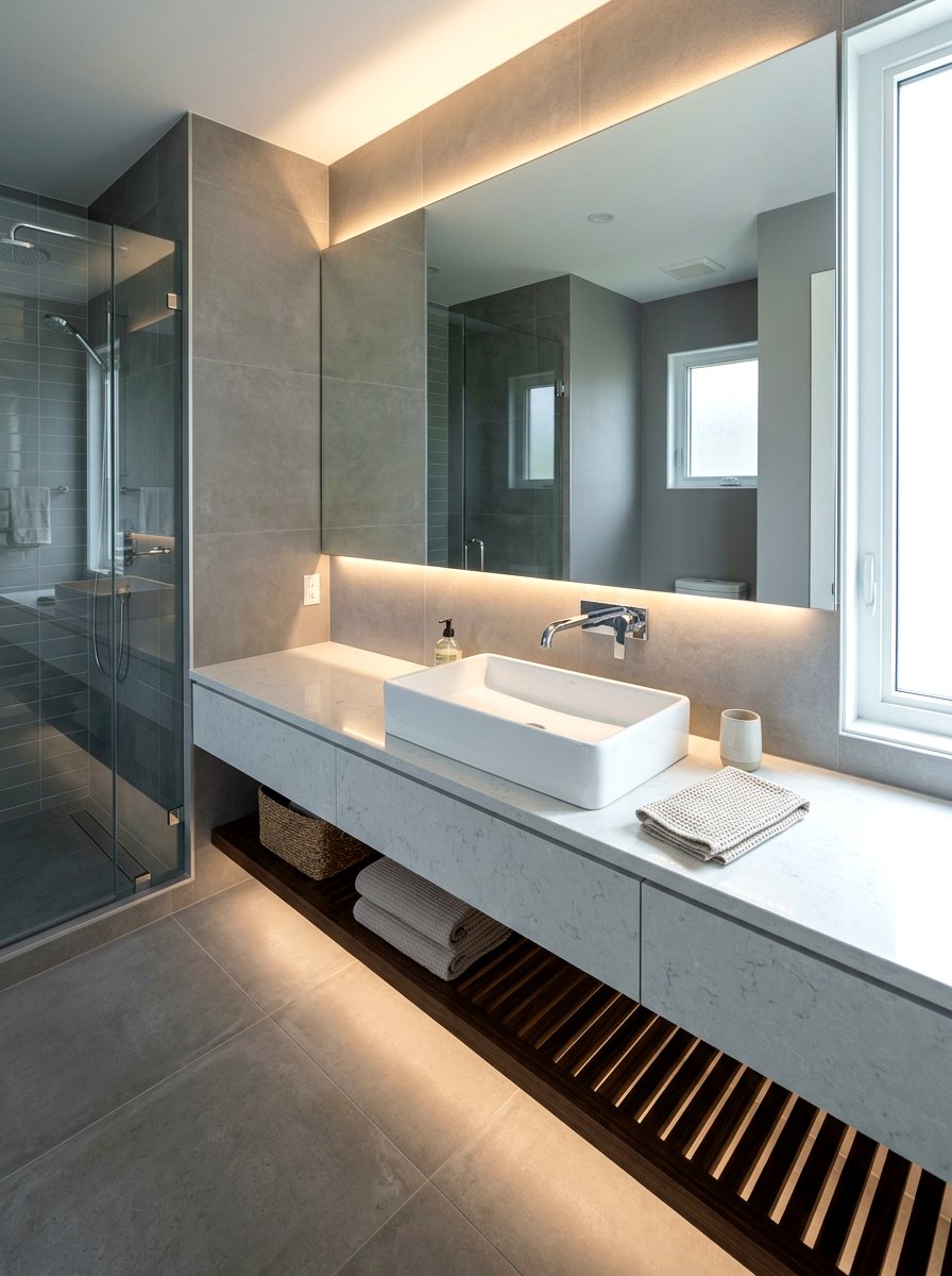 Rectangular vessel sink - 30 vessel sink powder room ideas