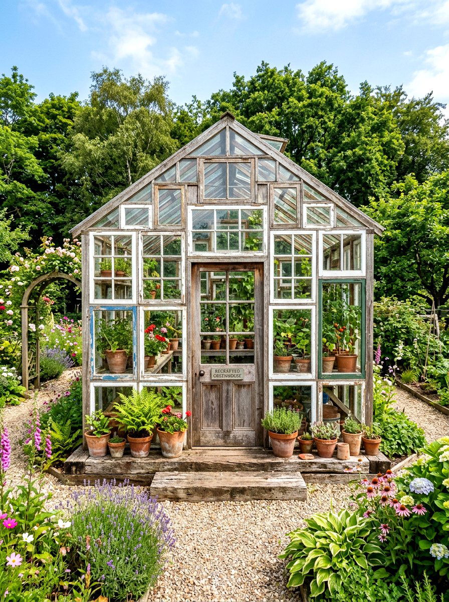 Recycled Greenhouse - 30 modern greenhouse ideas