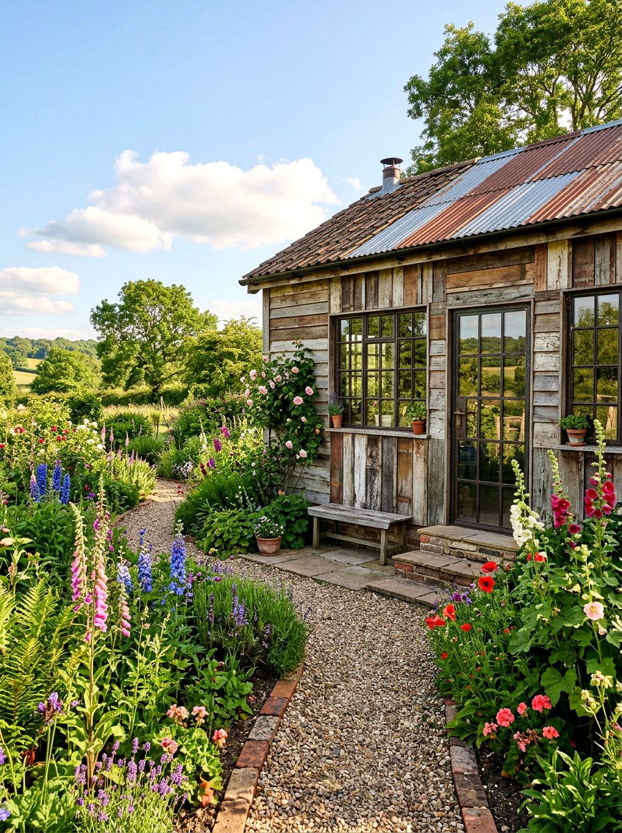 Recycled Material Studio - 30 garden studio shed ideas