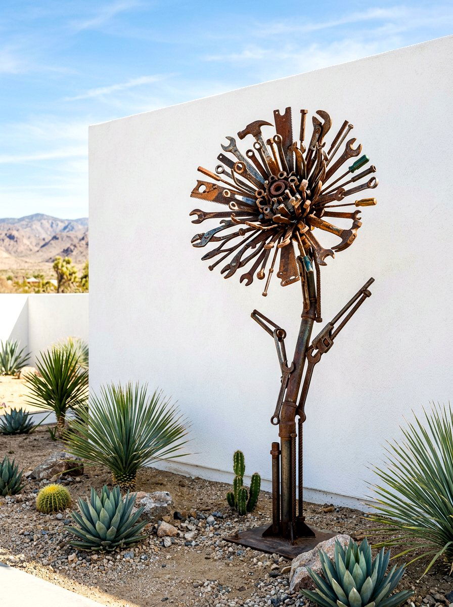 Recycled Metal Garden Art - 30 garden statue ideas