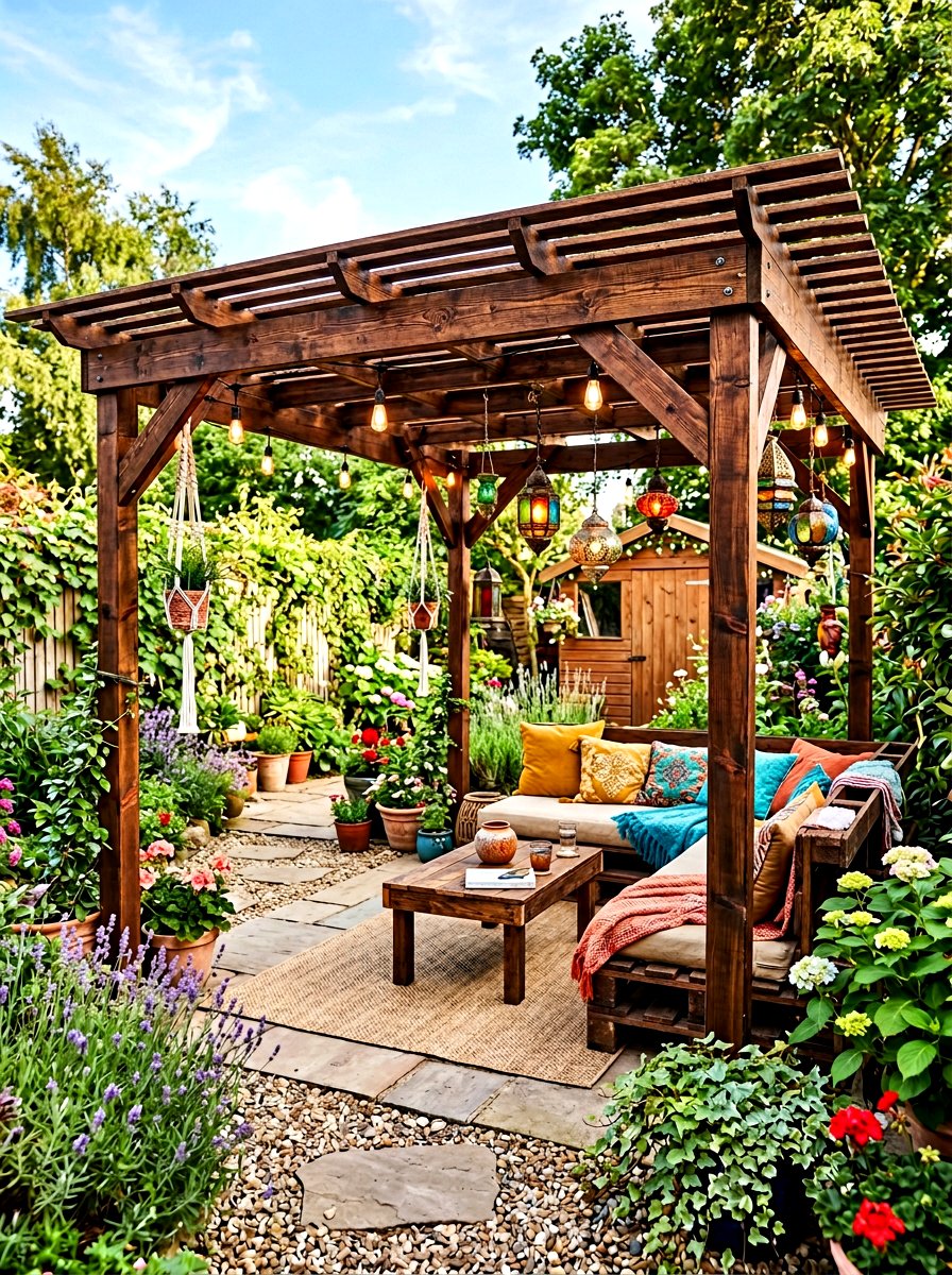 Recycled Pallet Pergola - 30 budget pergola ideas