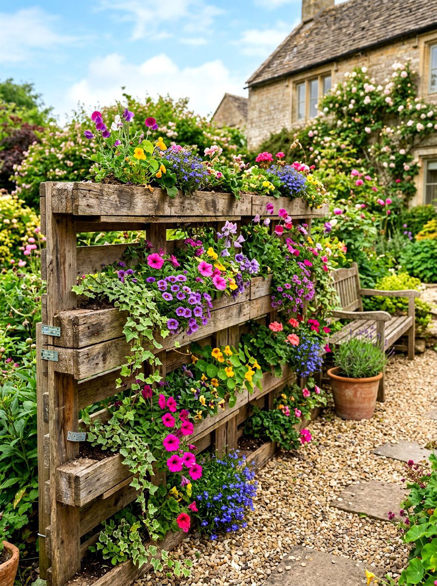 Recycled Pallet Planter - 30 privacy wall planter ideas
