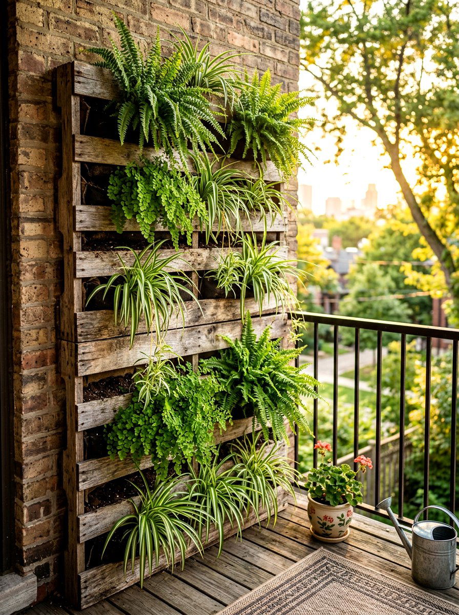 Recycled Pallet Vertical Garden - 30 indoor vertical garden ideas