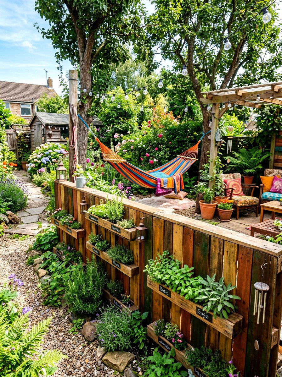 Recycled Pallet Wall - 30 privacy fence ideas