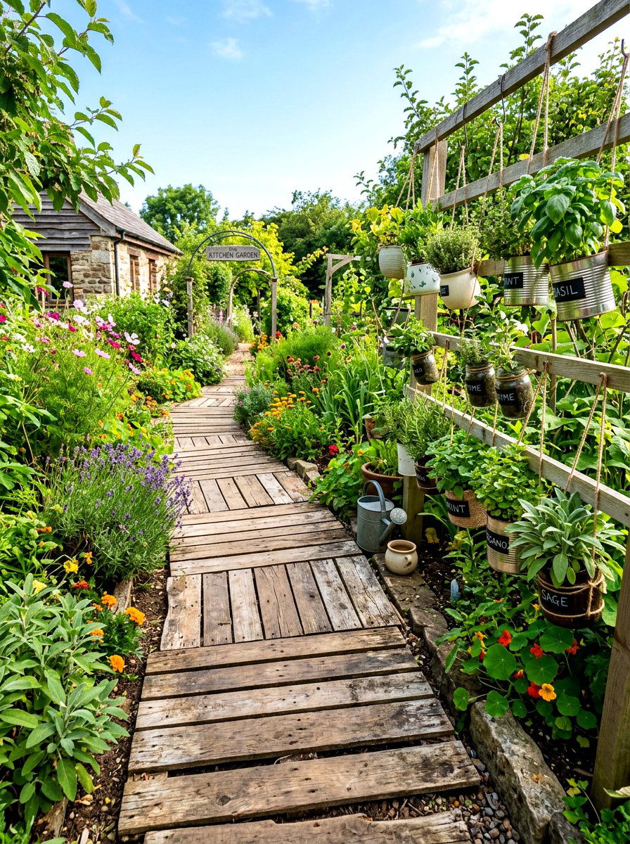 Recycled Pallet Wood Walkway - 30 greenhouse walkway ideas