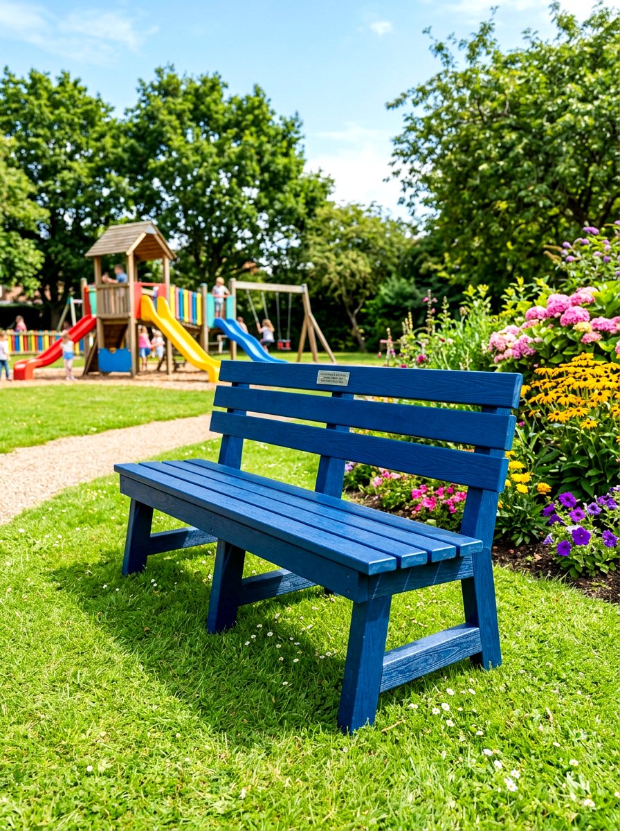 Recycled Plastic Bench - 30 garden bench ideas