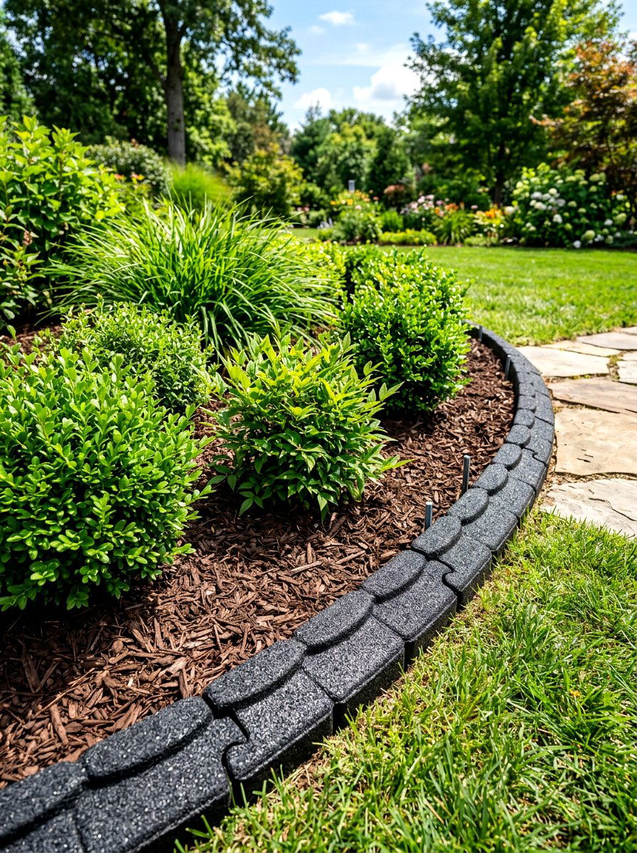 Recycled Rubber Garden Border - 30 flower bed border ideas