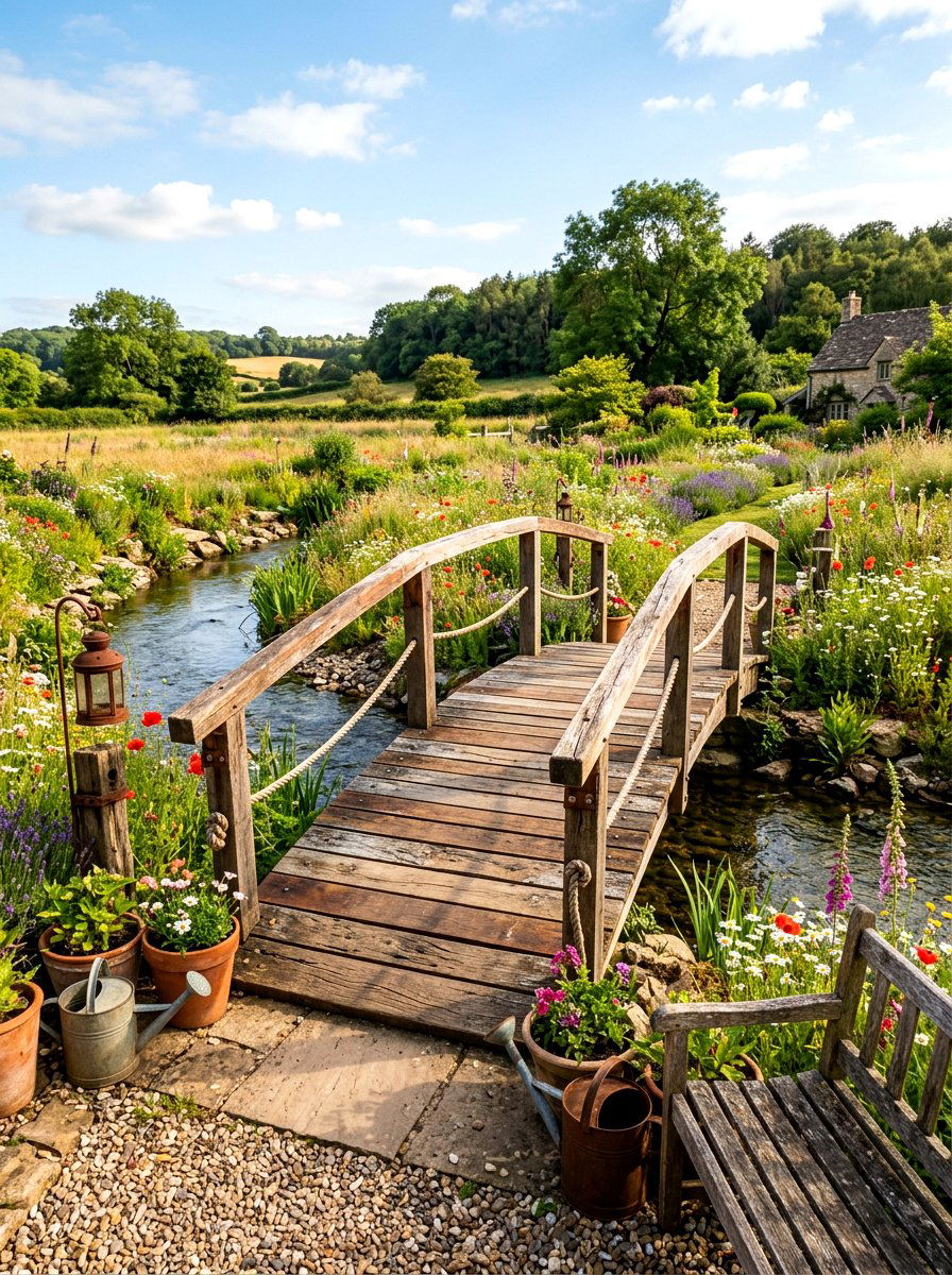Recycled Wood Bridge - 30 pond bridge ideas
