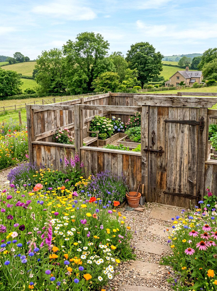 Recycled Wood Enclosure - 30 trash enclosure privacy ideas