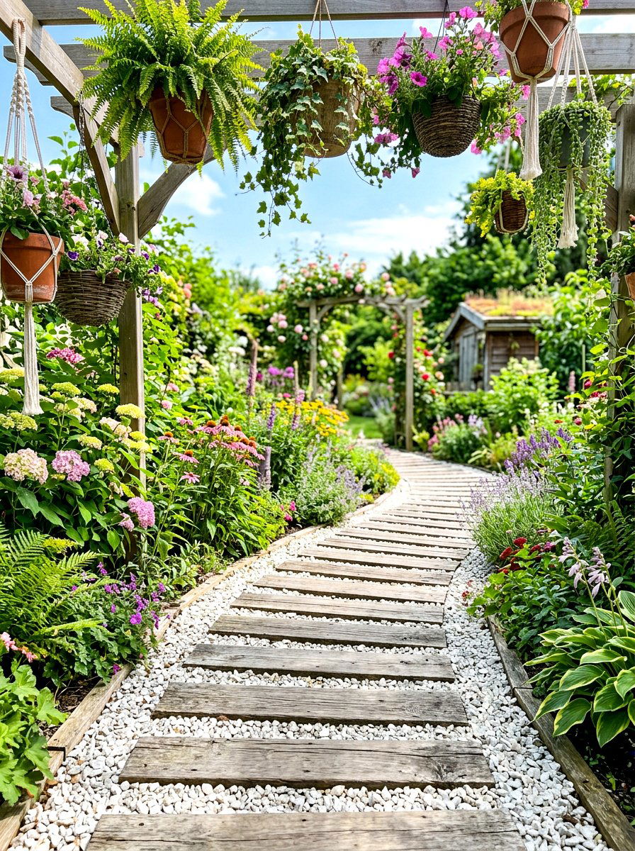 Recycled Wood Pallet Path - 30 side yard walkway ideas
