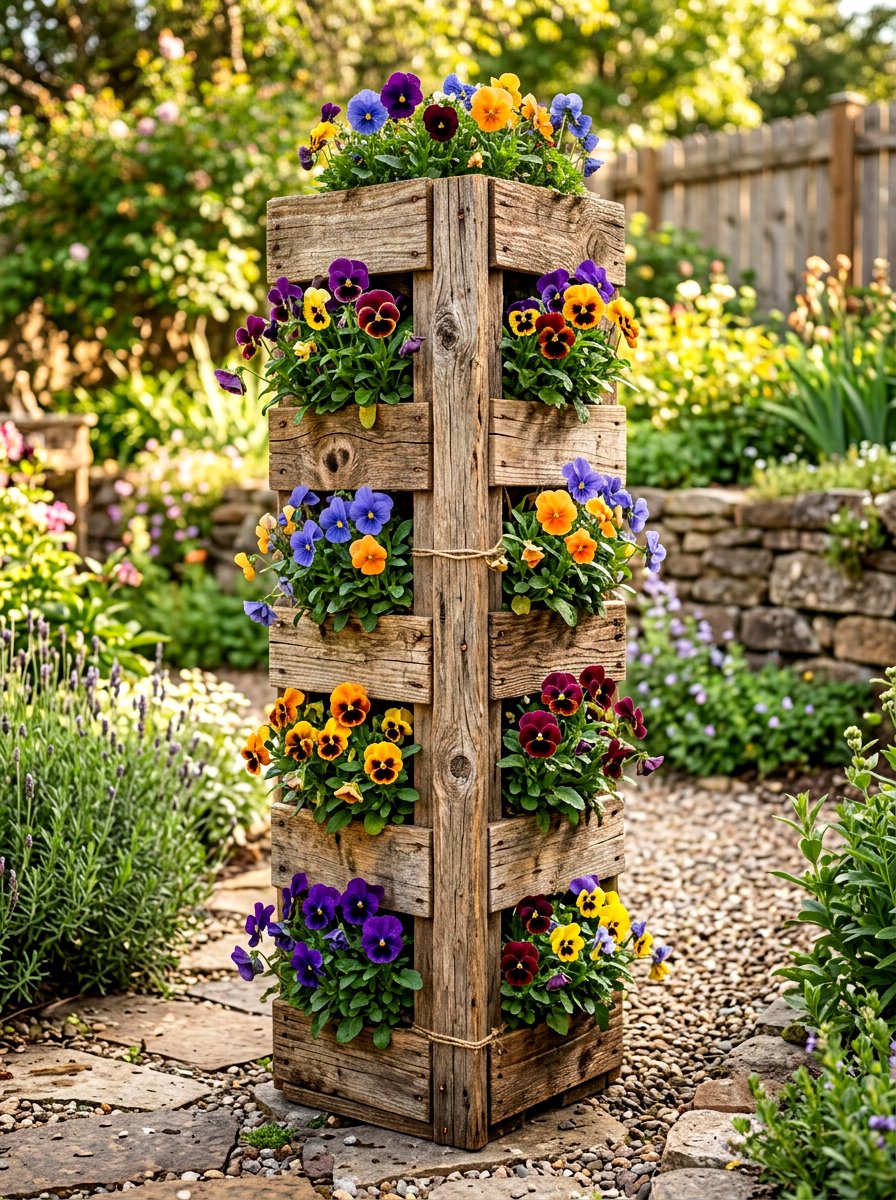 Recycled Wood Pallet Wrap - 30 porch column planter ideas