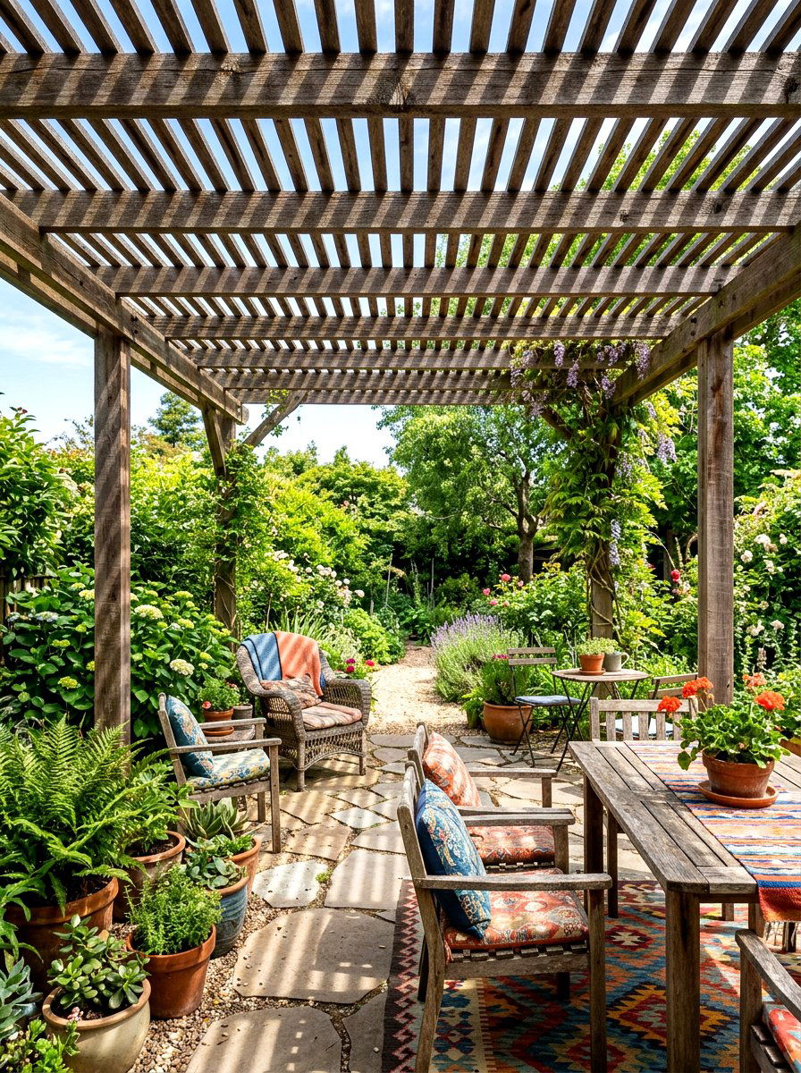 Recycled Wood Slat - 30 patio cover ideas