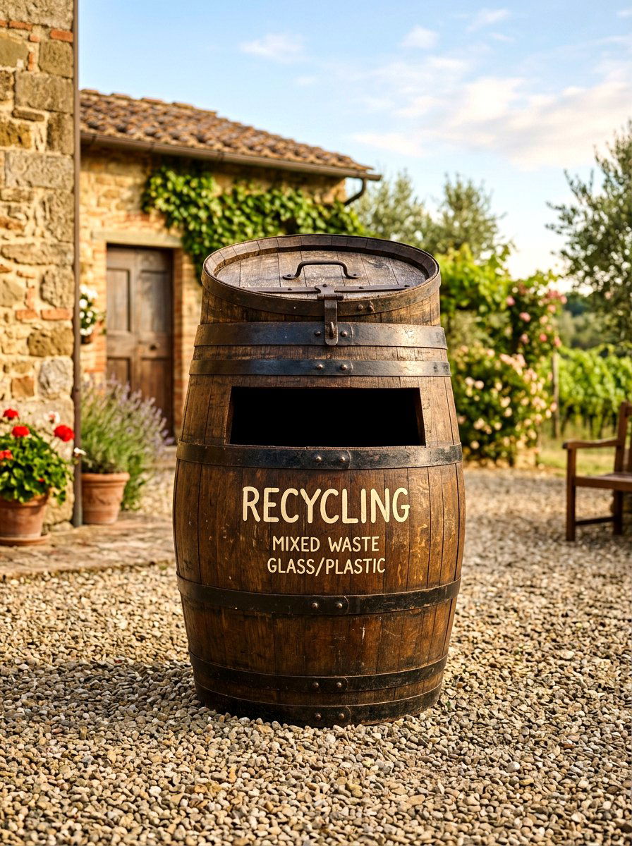 Recycled Wooden Barrel Bin - 30 compost bin ideas