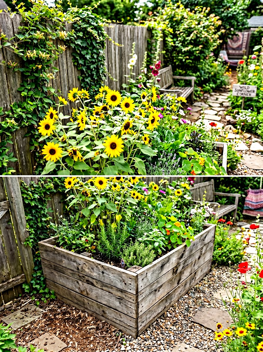 Recycled corner garden bed - 30 raised bed corner ideas