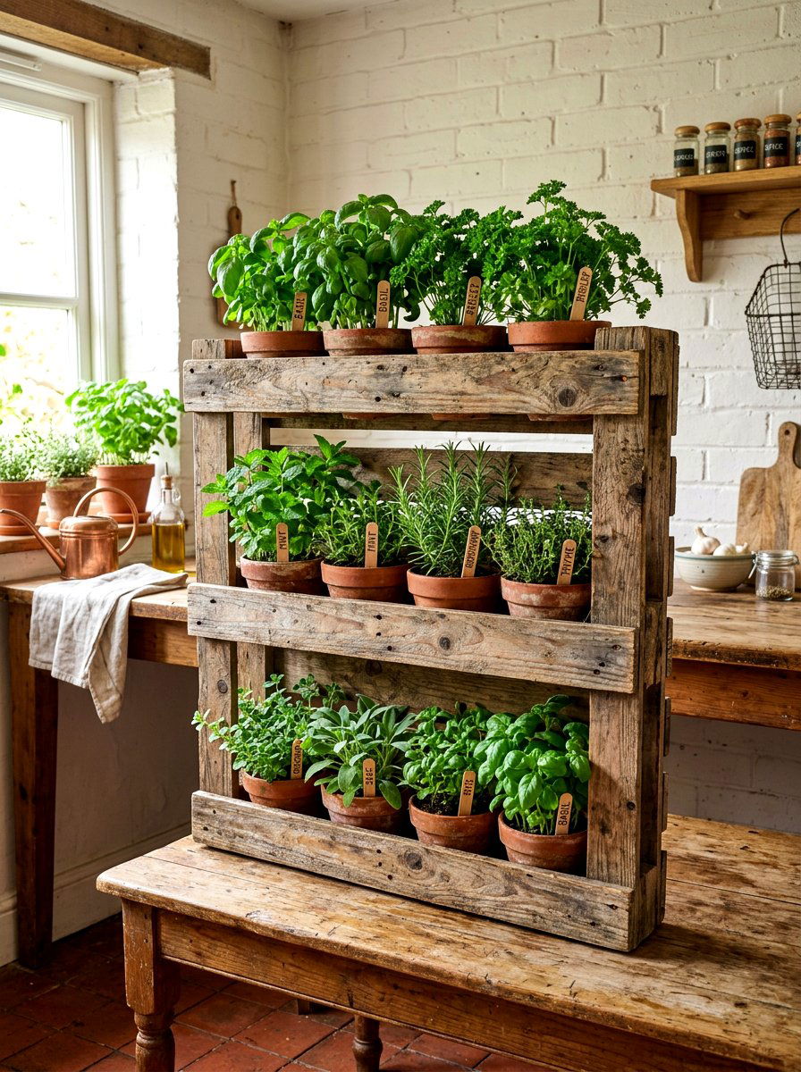 Recycled wood pallet planter - 30 indoor plant wall ideas