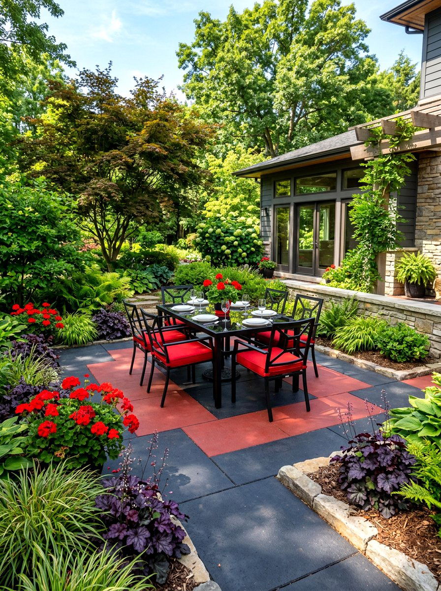 Red And Black Patio - 30 patio color scheme ideas