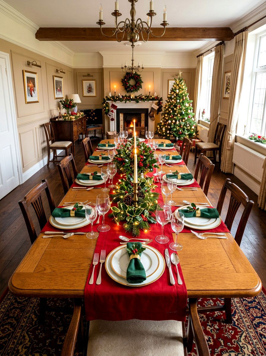 Red And Green Dining Room Decor - 30 holiday dining table ideas