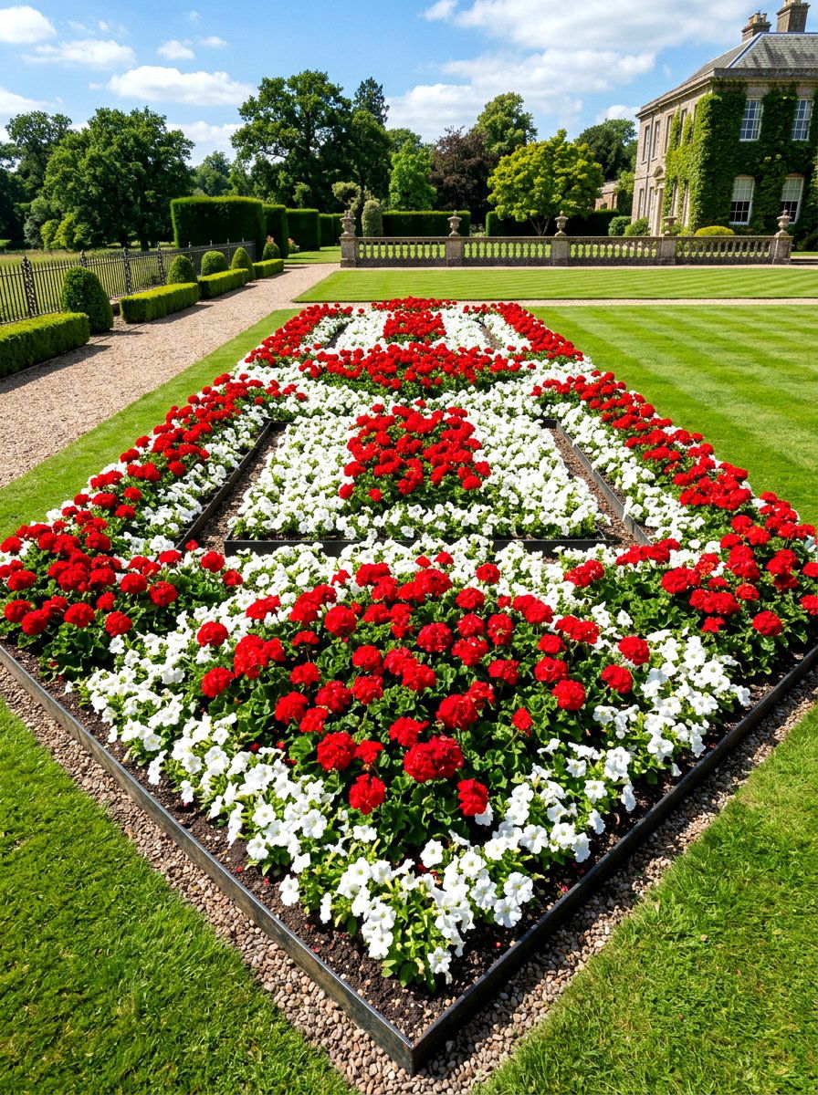 Red And White Flower Bed - 30 flower bed color ideas
