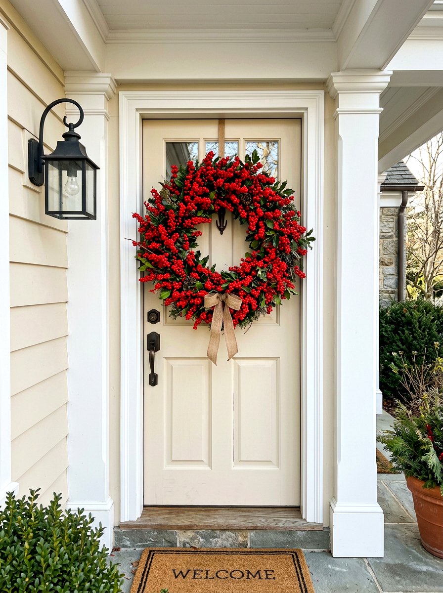 Red Berry Wreath - 30 winter wreath ideas
