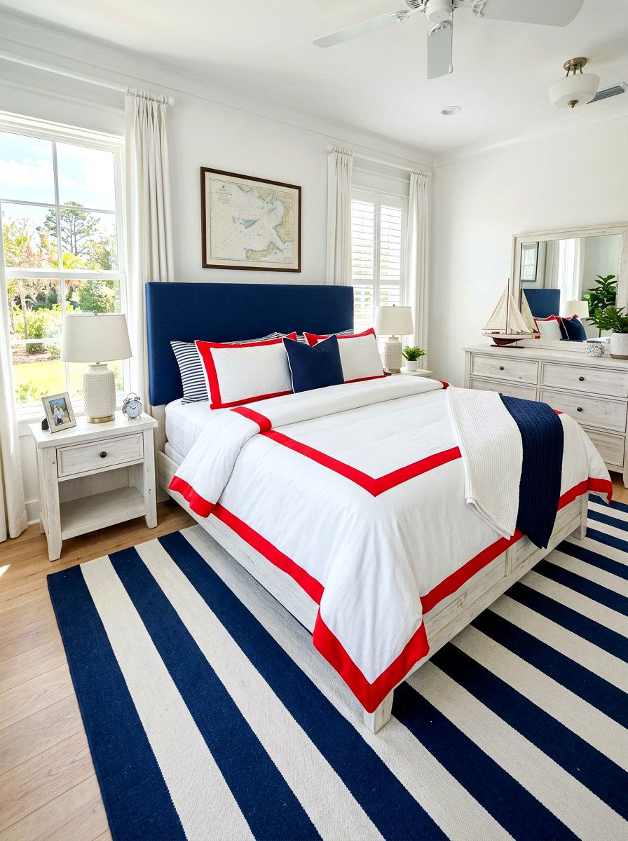 Red Border White Bedding - 30 contrast trim bedding bedroom ideas