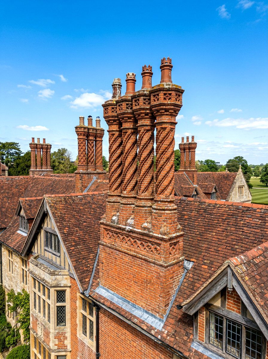 Red Brick Chimney Stacks - 30 English manor exterior ideas