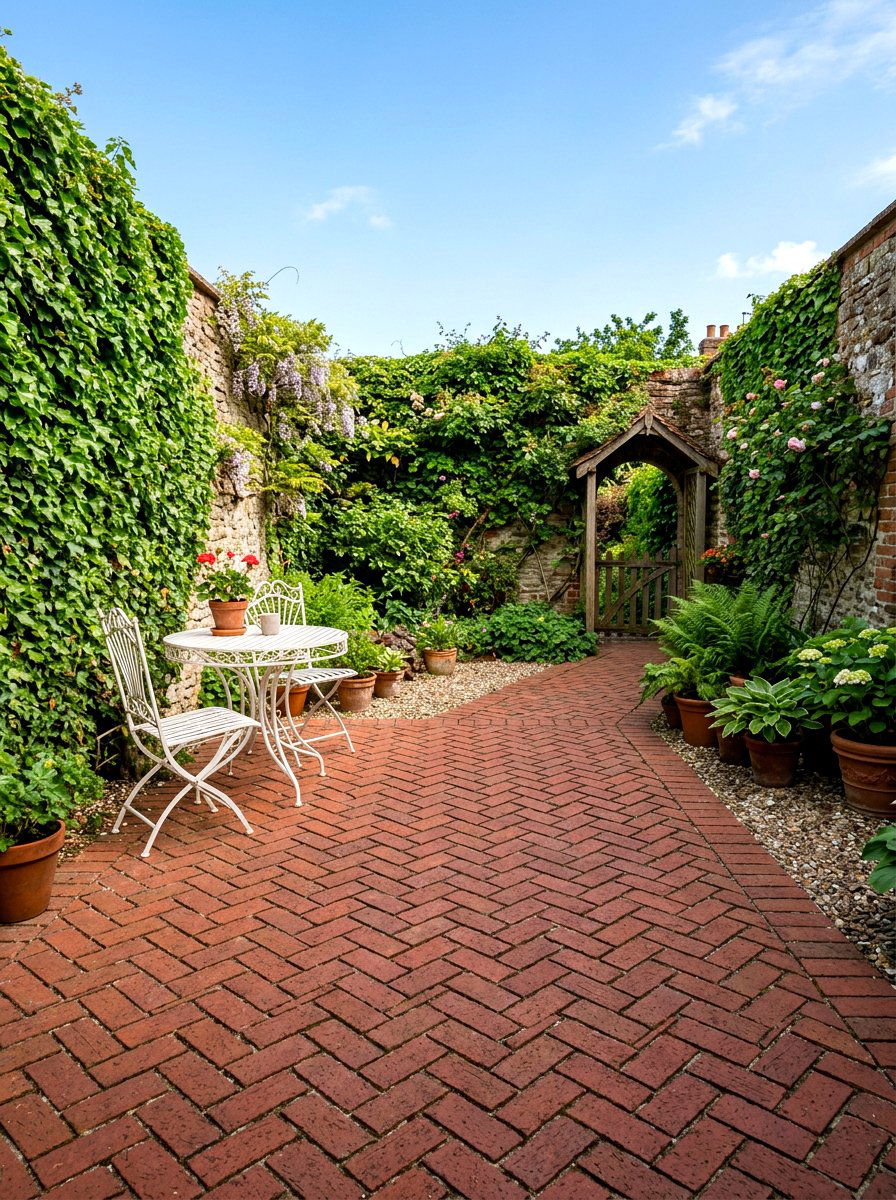 Red Brick Courtyard Floor - 30 brick courtyard patio ideas