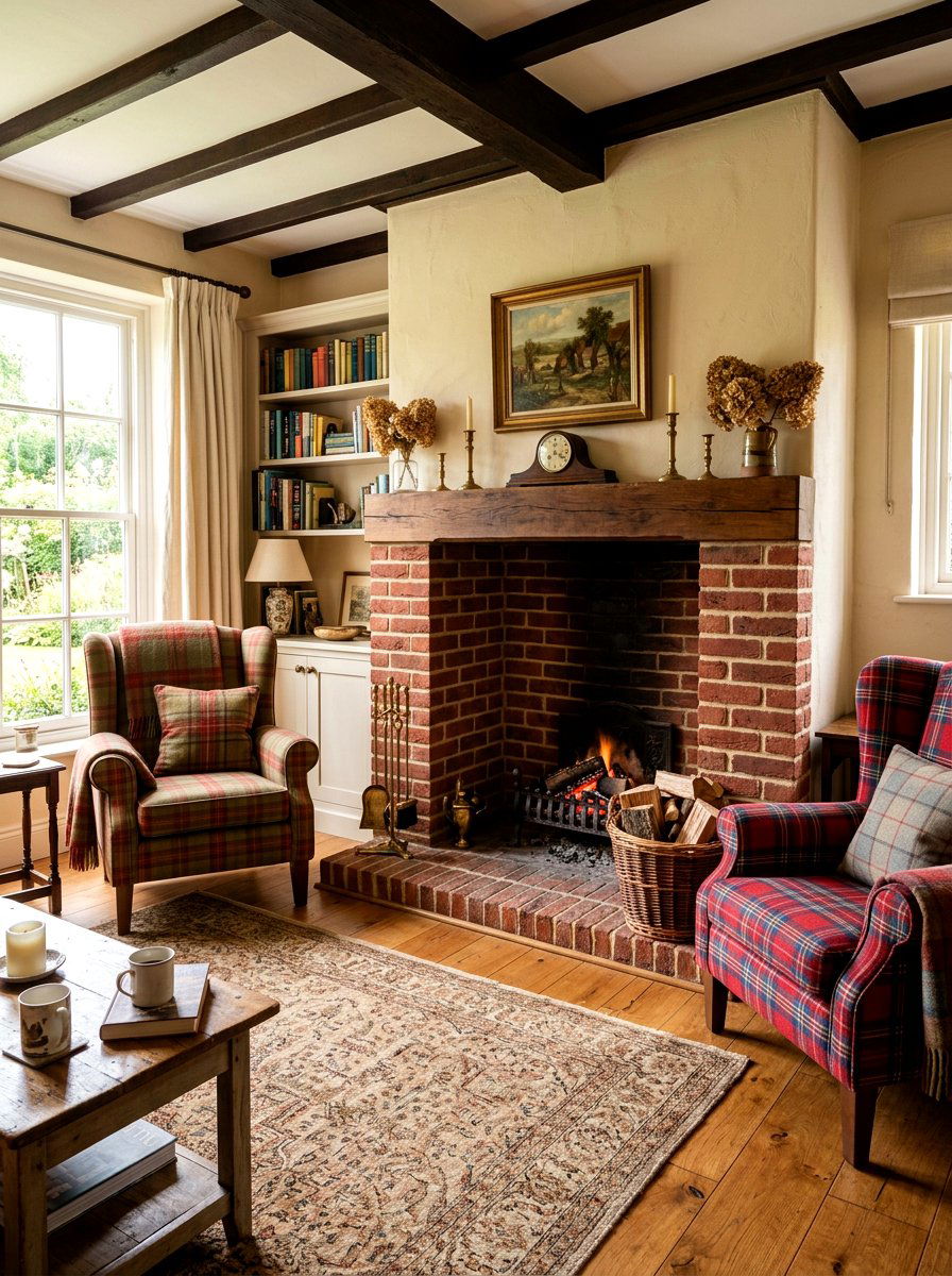 Red Brick Hearth - 30 fireplace hearth ideas