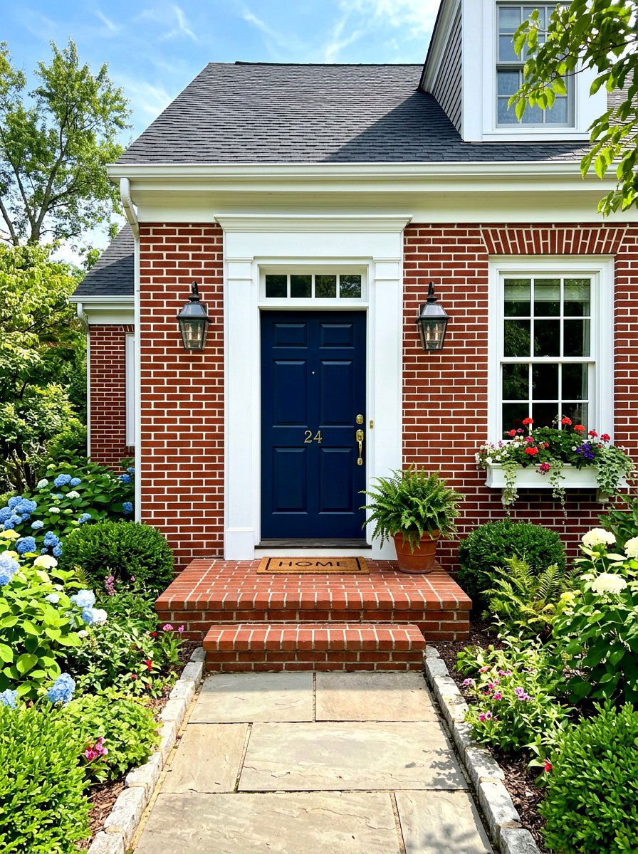 Red Brick Stoop With White Mortar - 30 brick stoop ideas