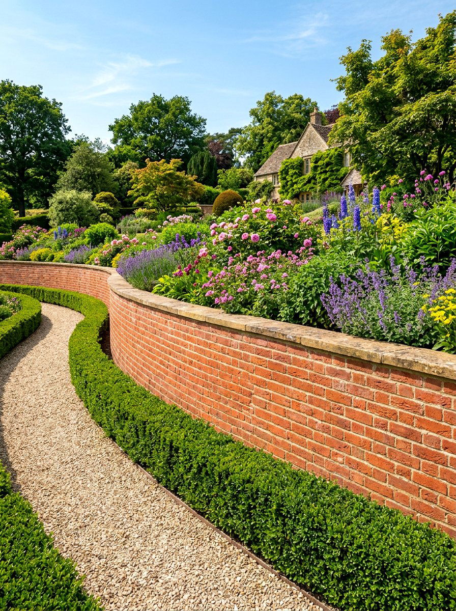 Red Brick Wall - 30 retaining wall ideas