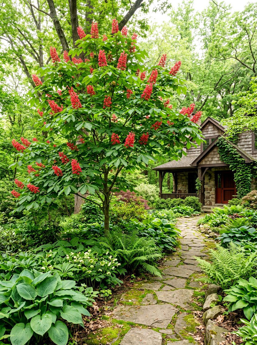 Red Buckeye - 30 front yard tree ideas