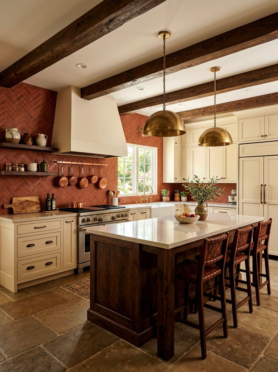 Red Clay Tile Backsplash - 30 Spanish style kitchen ideas