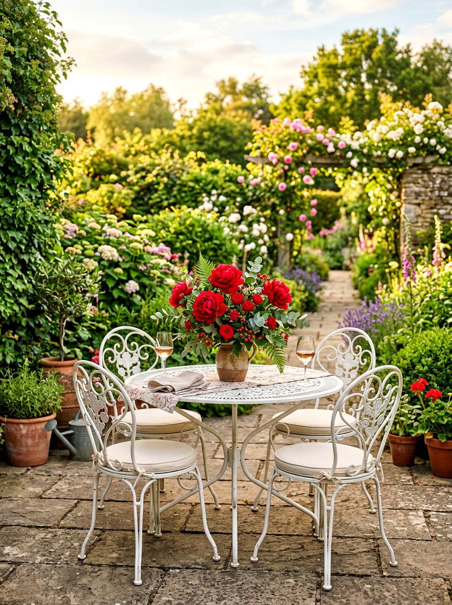Red Flower Centerpiece - 30 cherry red table decor ideas