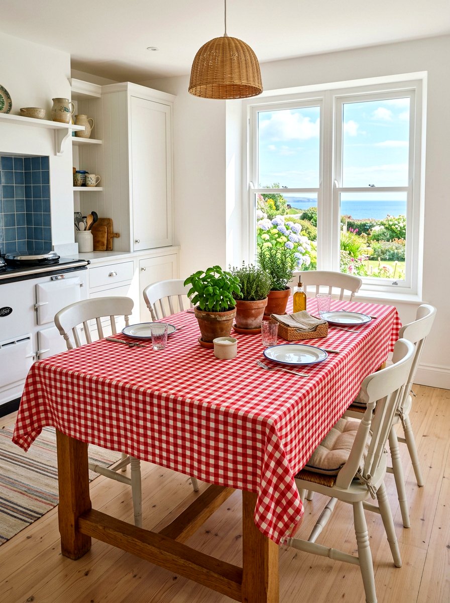 Red Gingham Tablecloth - 30 tomato girl summer kitchen ideas