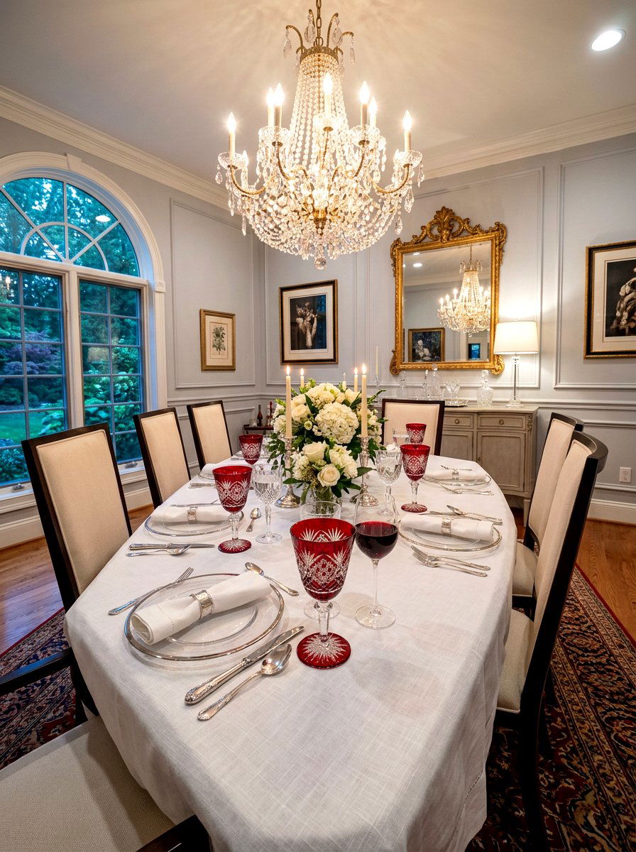 Red Glass Goblets - 30 cherry red table decor ideas