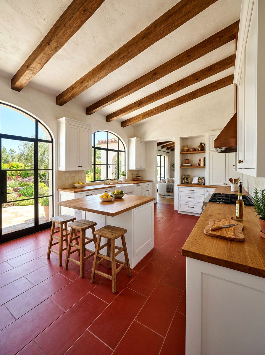 Red Kitchen Floor Tiles - 30 tomato red kitchen ideas