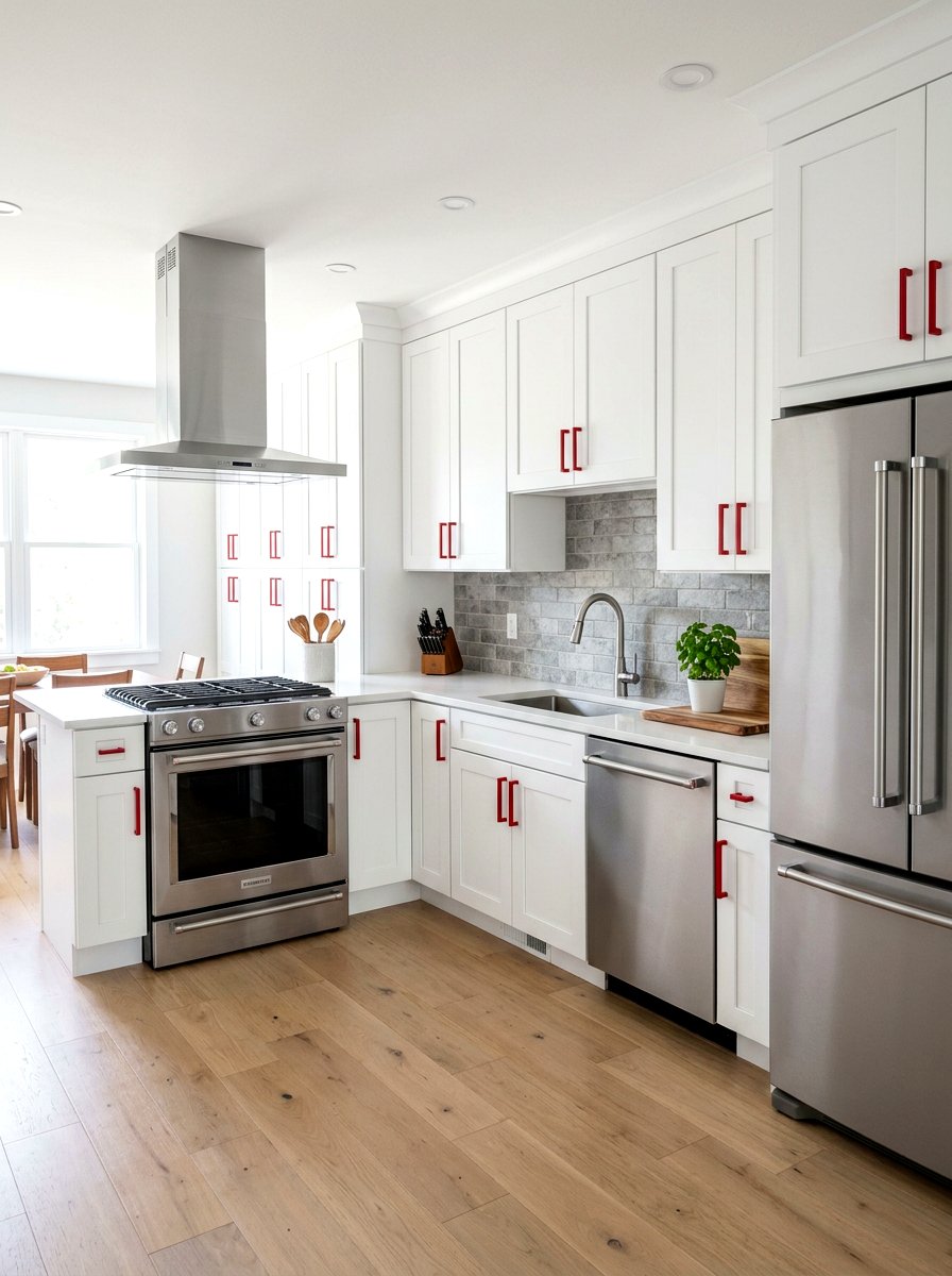 Red Kitchen Hardware - 30 cherry red kitchen ideas