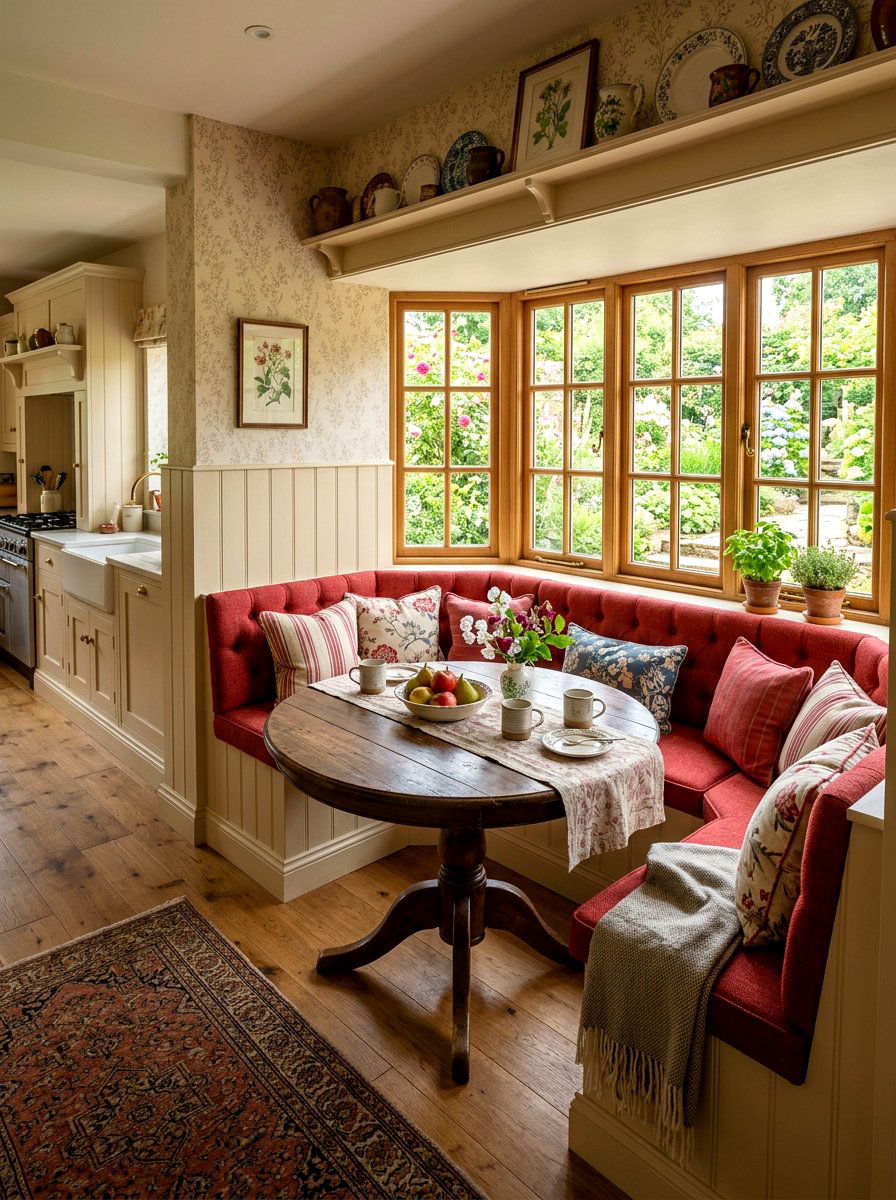 Red Kitchen Nook - 30 cherry red kitchen ideas