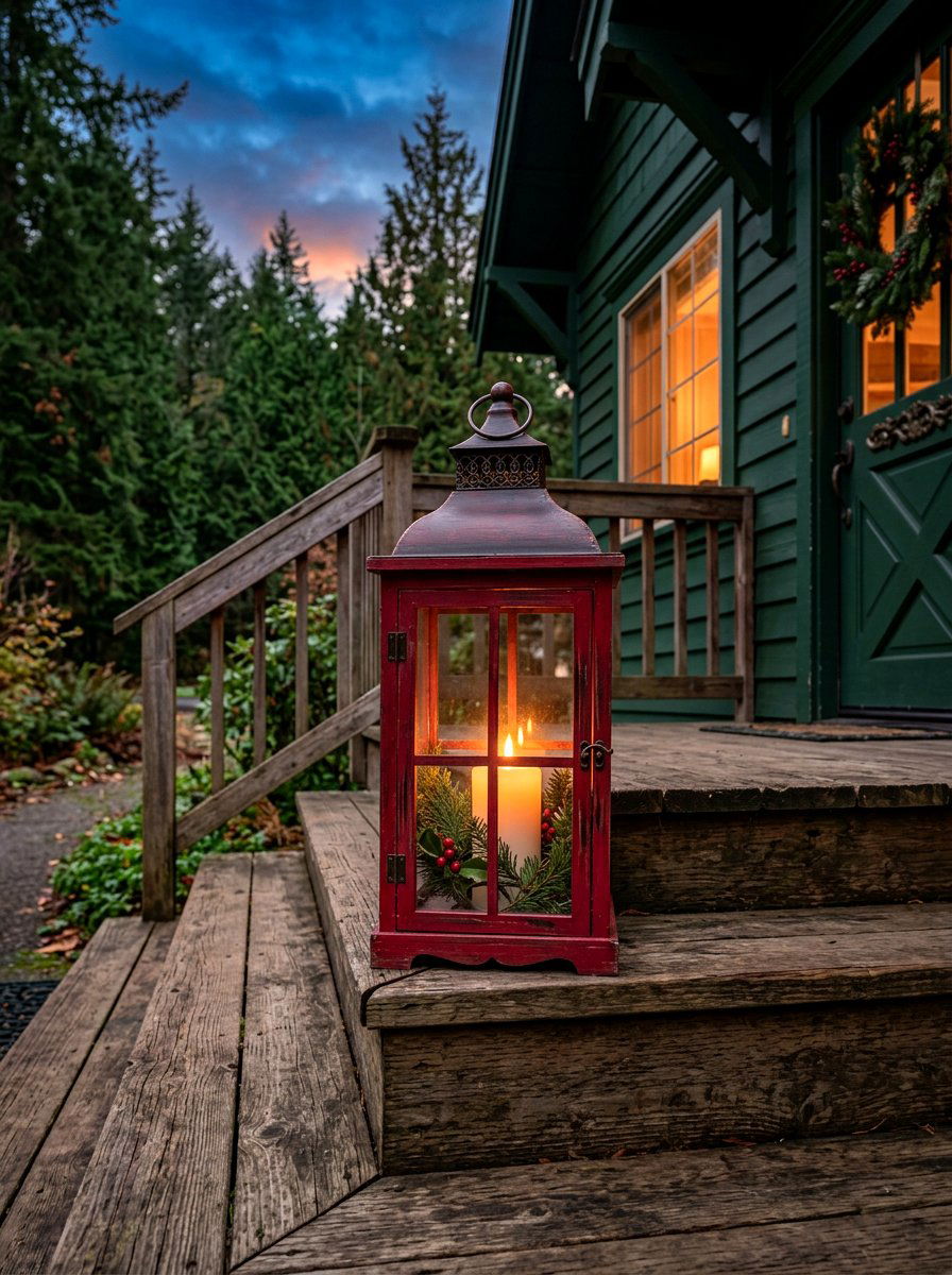 Red Lantern Outdoor Lighting - 30 Fourth of July porch ideas