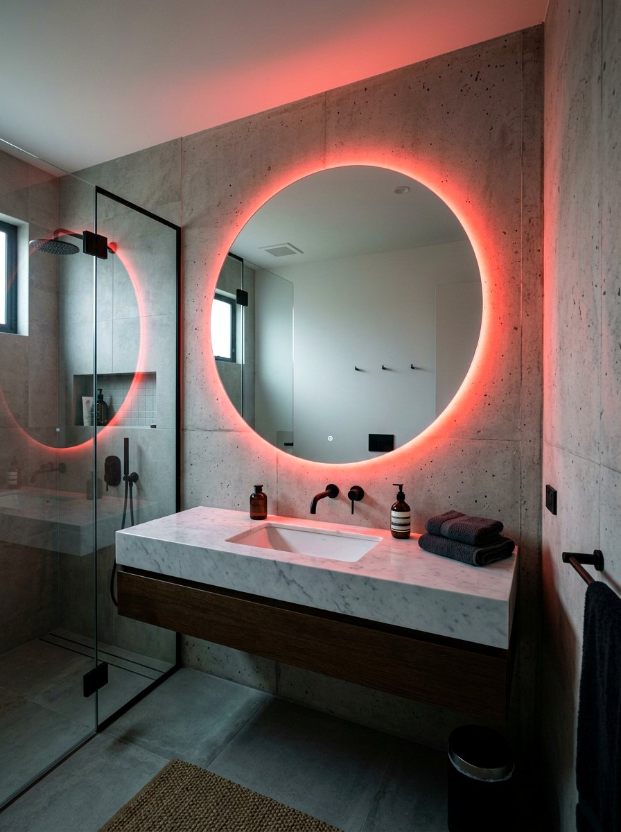 Red Led Mirror Lighting - 30 red light bathroom decor ideas