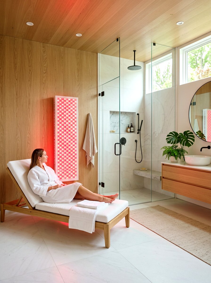 Red Light Therapy Panel - 30 red light bathroom ideas