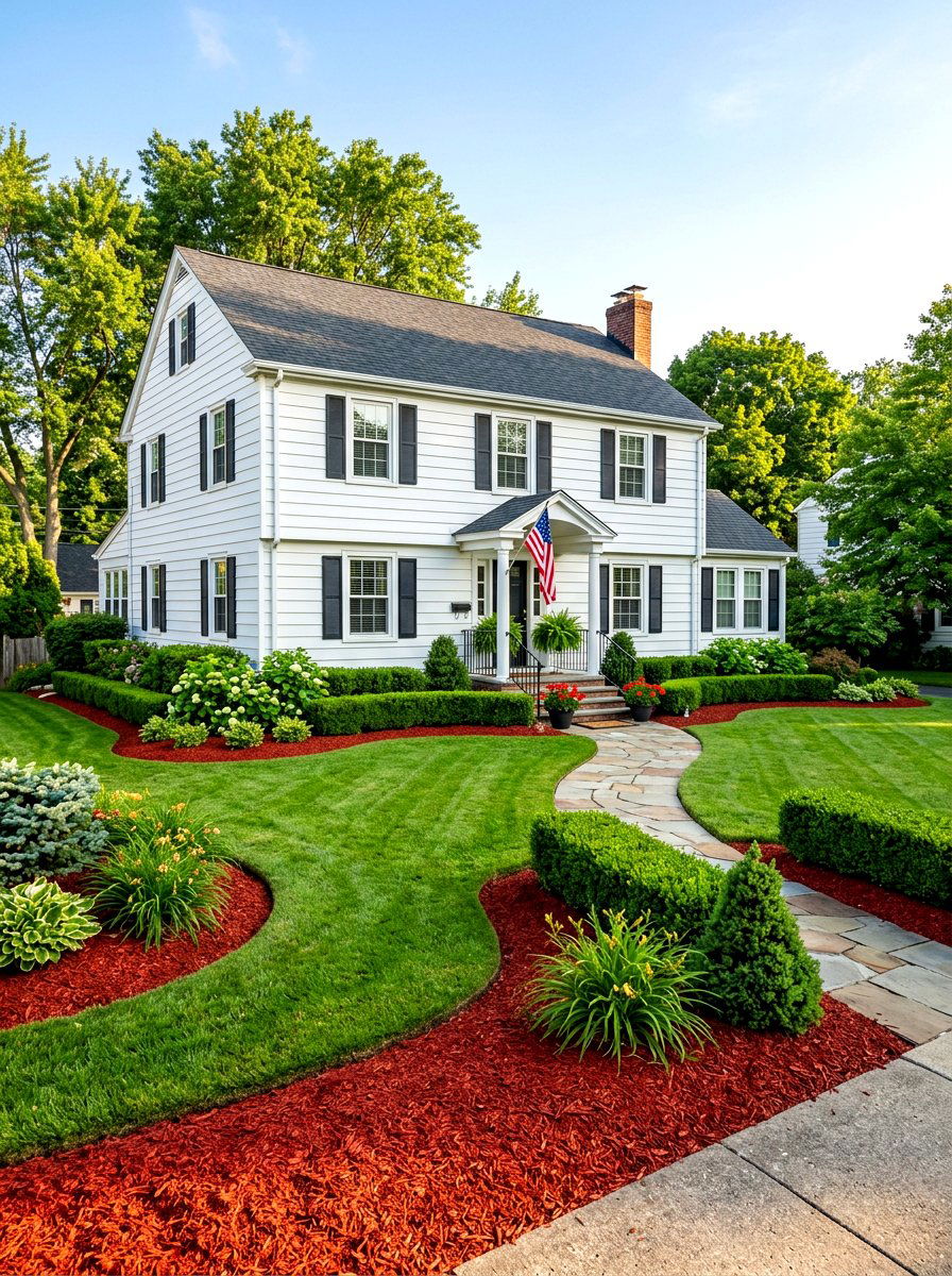 Red Mulch Front Yard - 30 mulch landscaping ideas