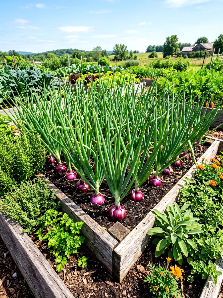 Red Onion Garden - 30 pizza garden ideas