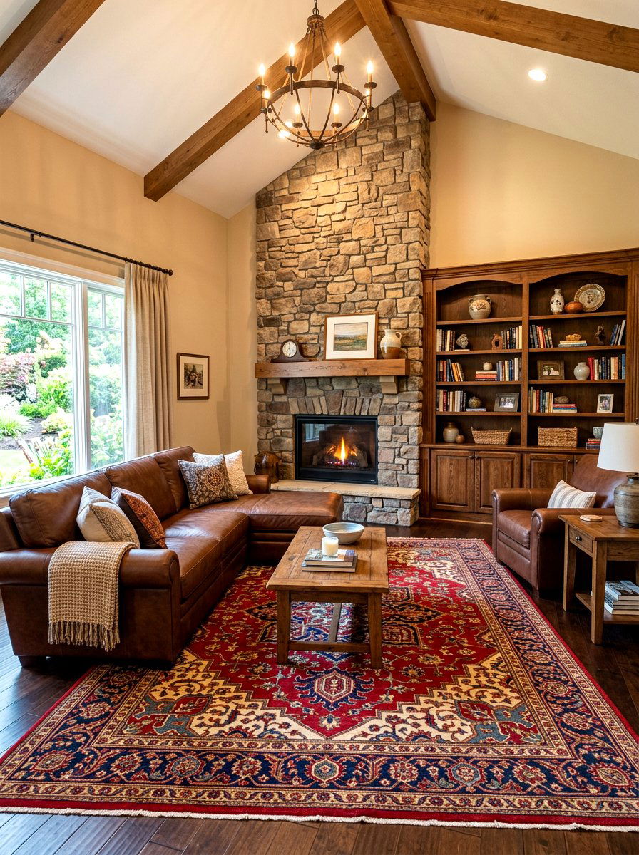 Red Oriental Area Rug - 30 statement rug ideas