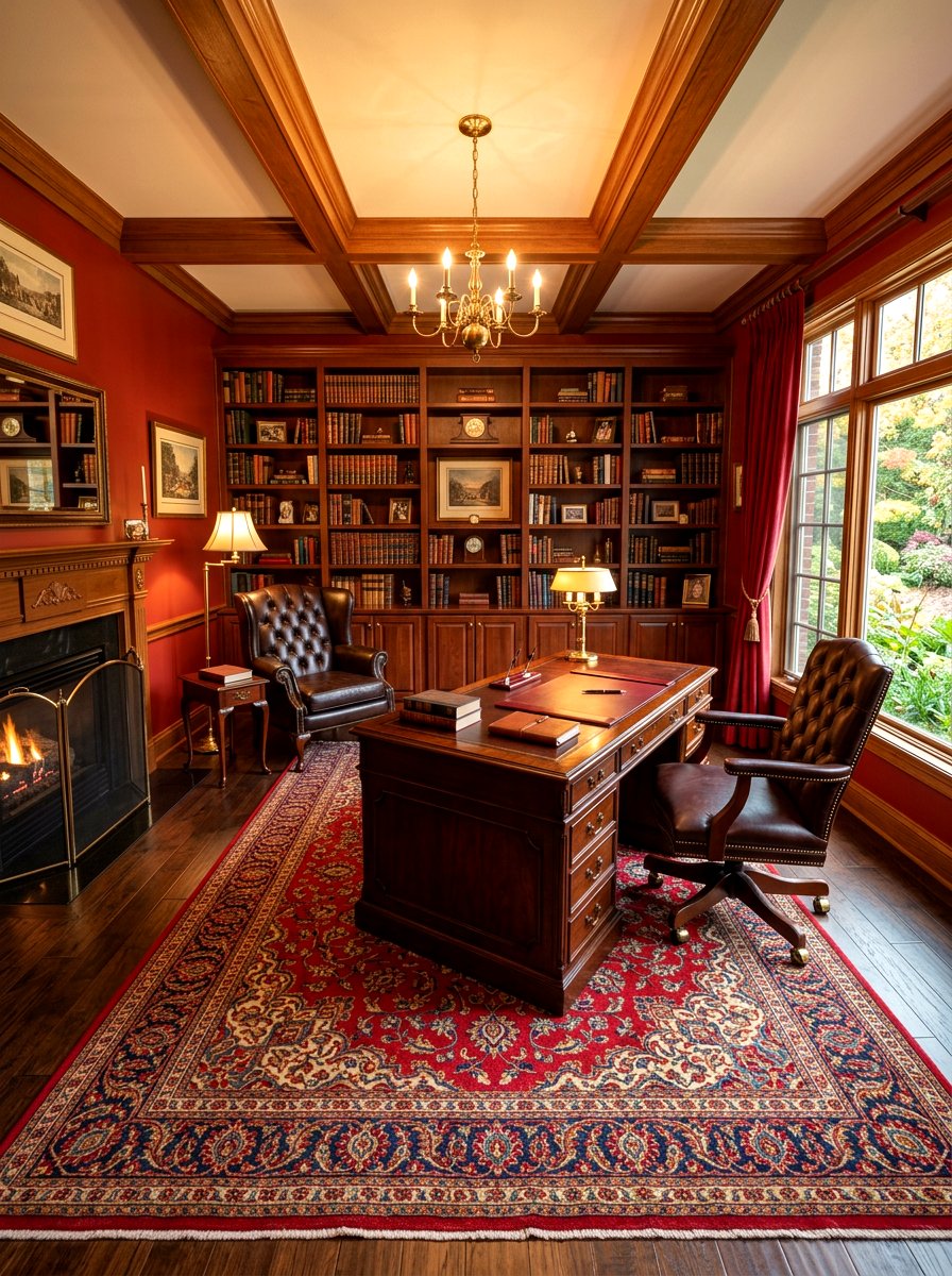 Red Oriental Office Rug - 30 office rug ideas