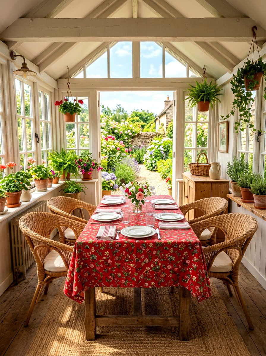 Red Patterned Cloth - 30 cherry red table decor ideas