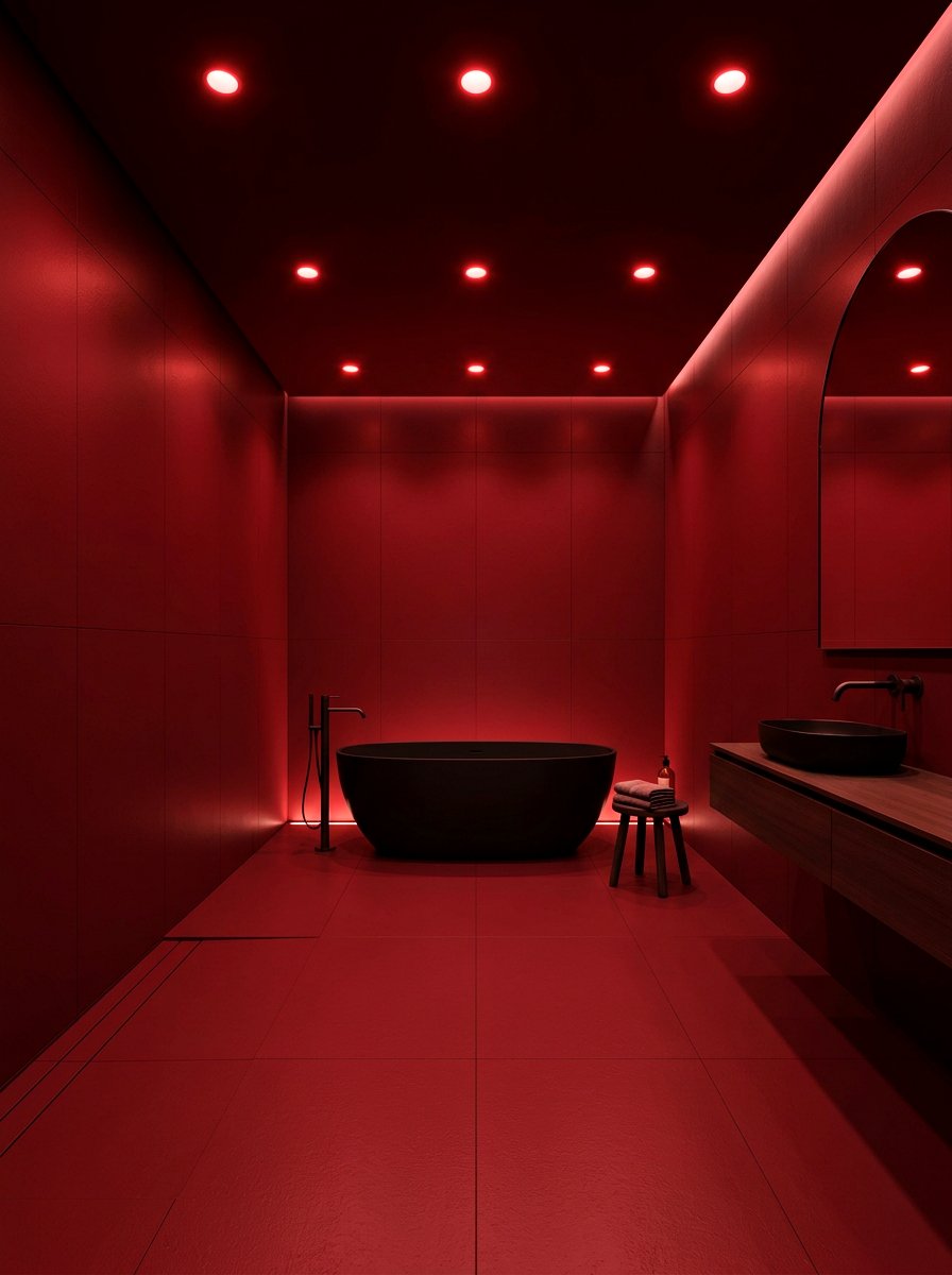 Red Recessed Ceiling Light - 30 red light bathroom ideas