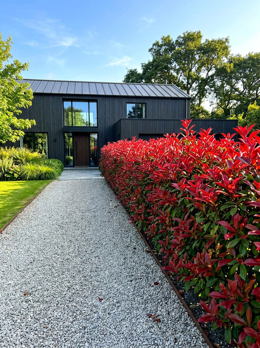 Red Robin Photinia - 30 house front hedge ideas