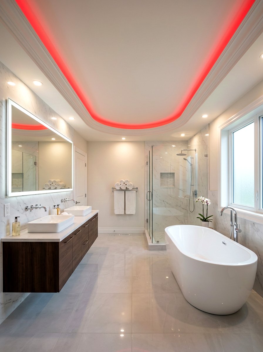 Red Rope Lighting Bathroom - 30 red light bathroom decor ideas